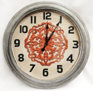 NEW Industrial Metal Abstract Round Battery Wall Clock | eXibit collection