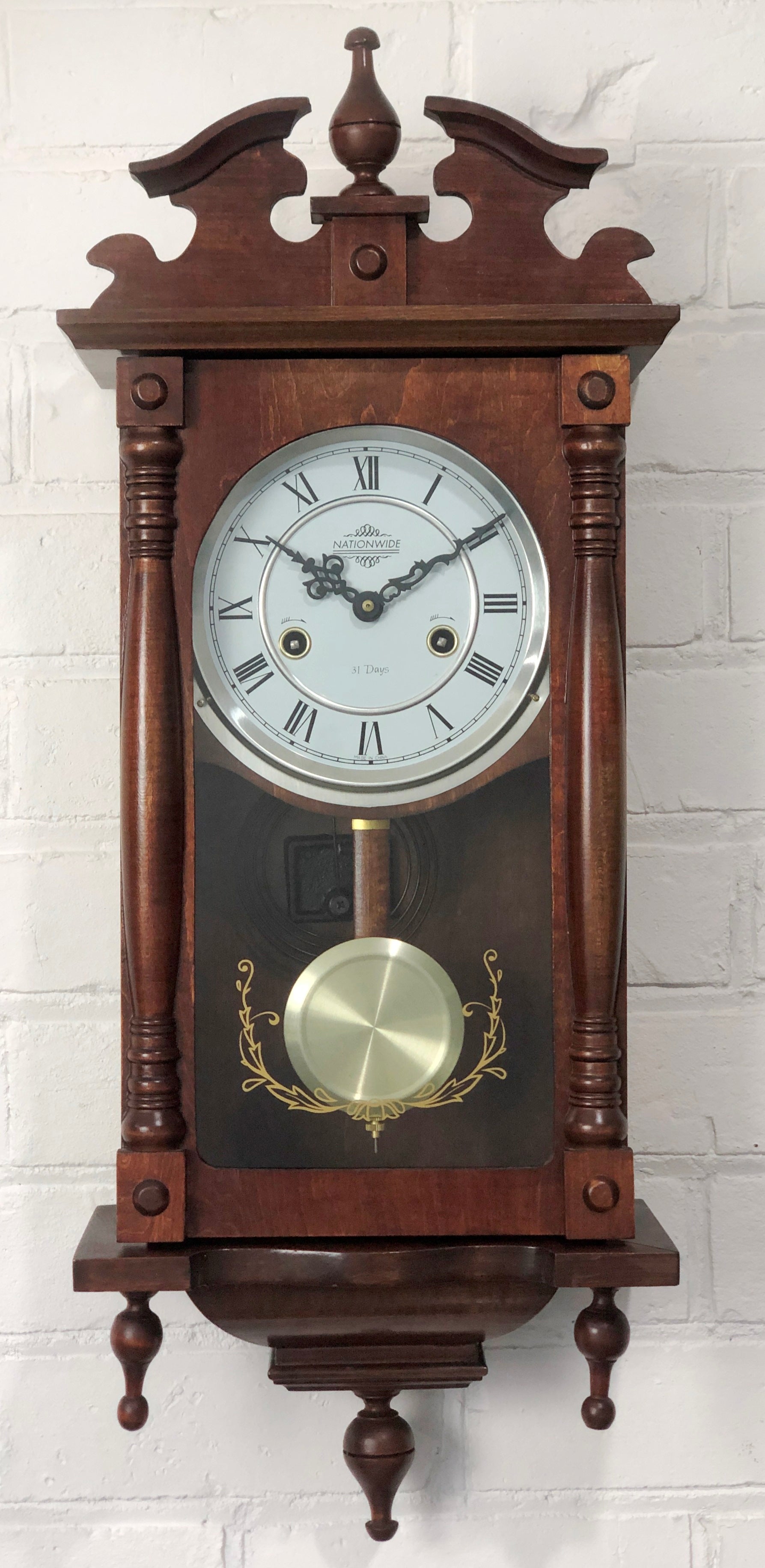 Vintage 31 Day NATIONWIDE Pendulum Chime Wal Clock | eXibit collection