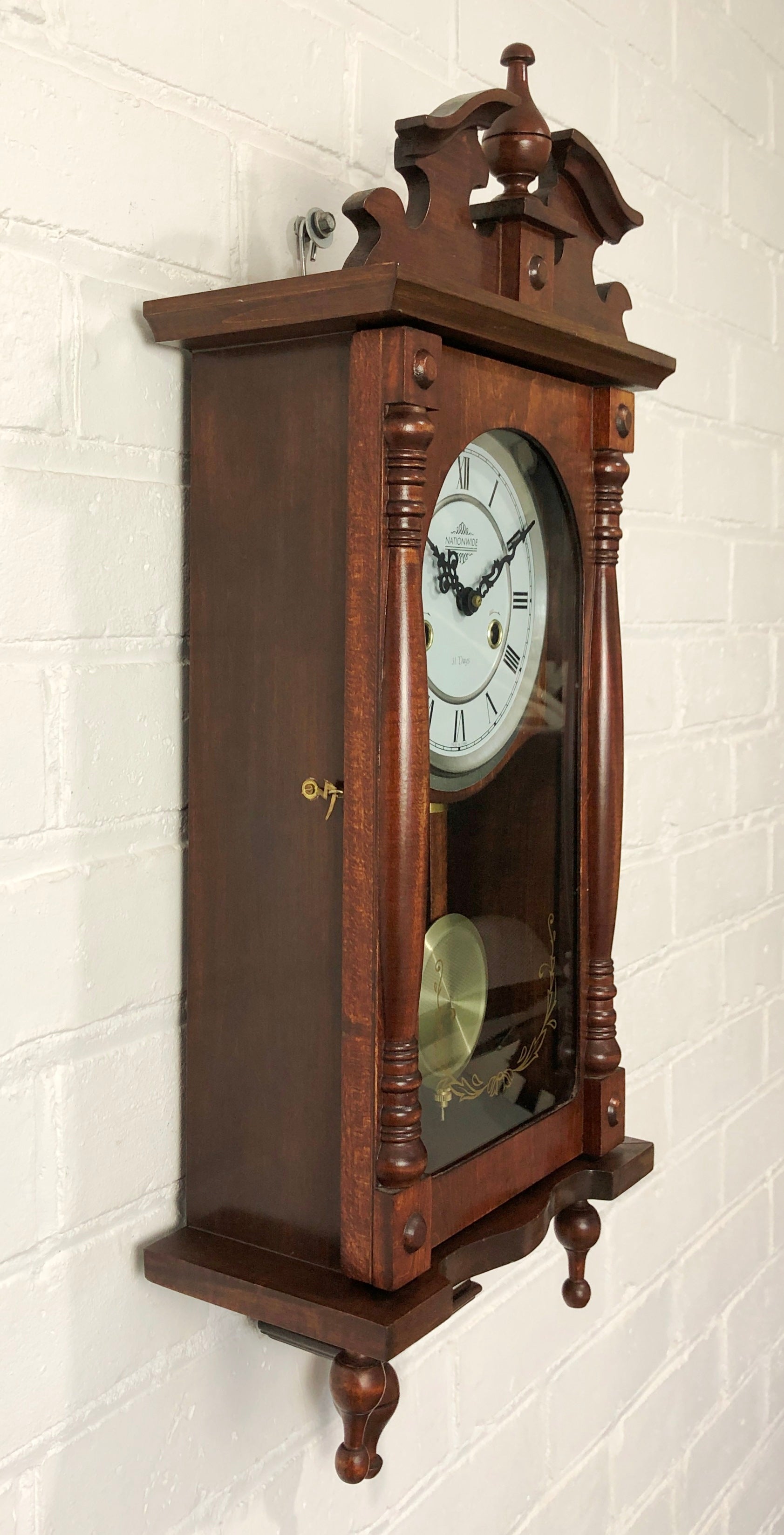 Vintage 31 Day NATIONWIDE Pendulum Chime Wal Clock | eXibit collection