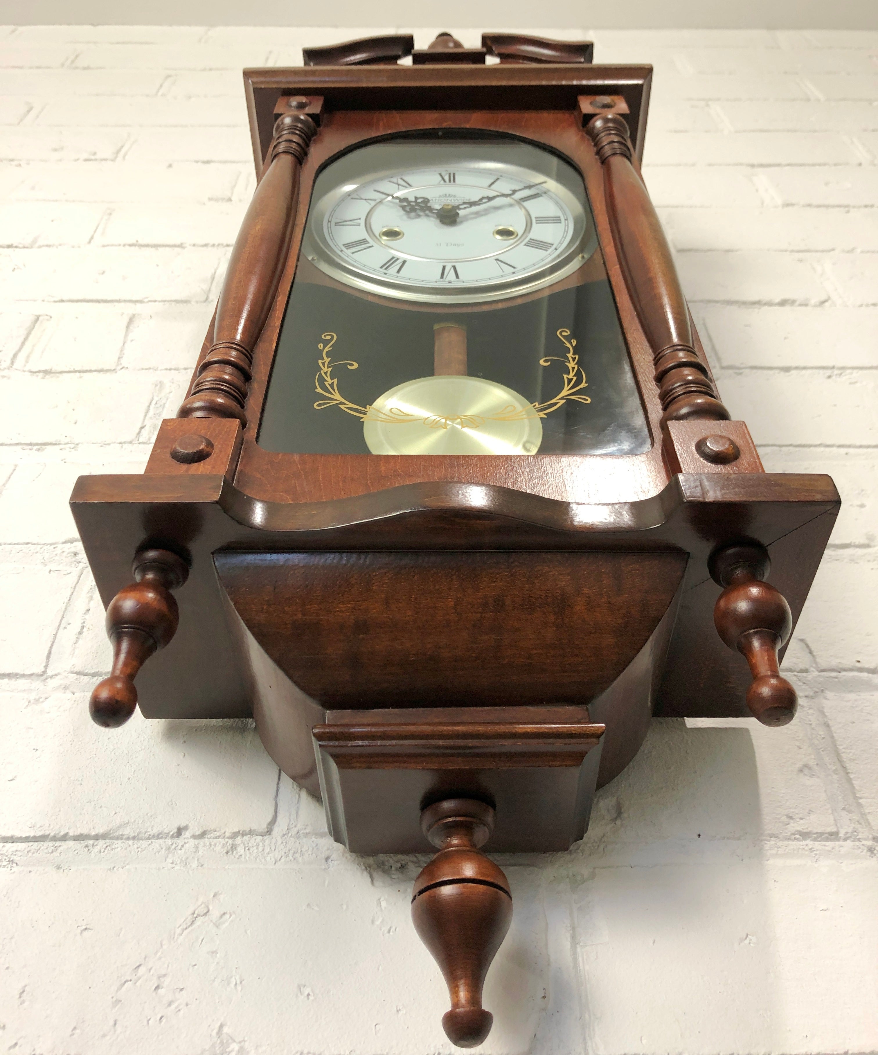 Vintage 31 Day NATIONWIDE Pendulum Chime Wal Clock | eXibit collection