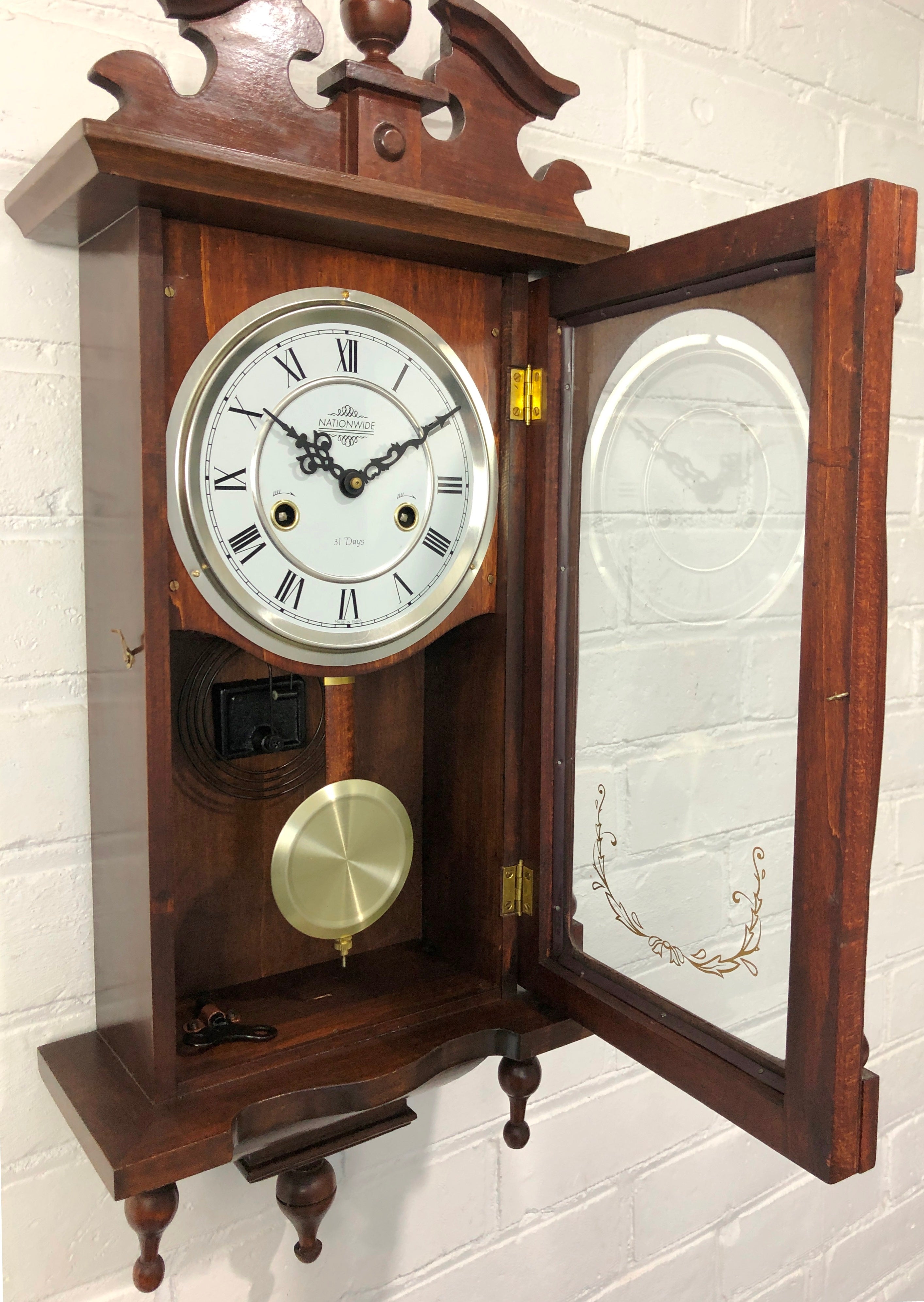 Vintage 31 Day NATIONWIDE Pendulum Chime Wal Clock | eXibit collection