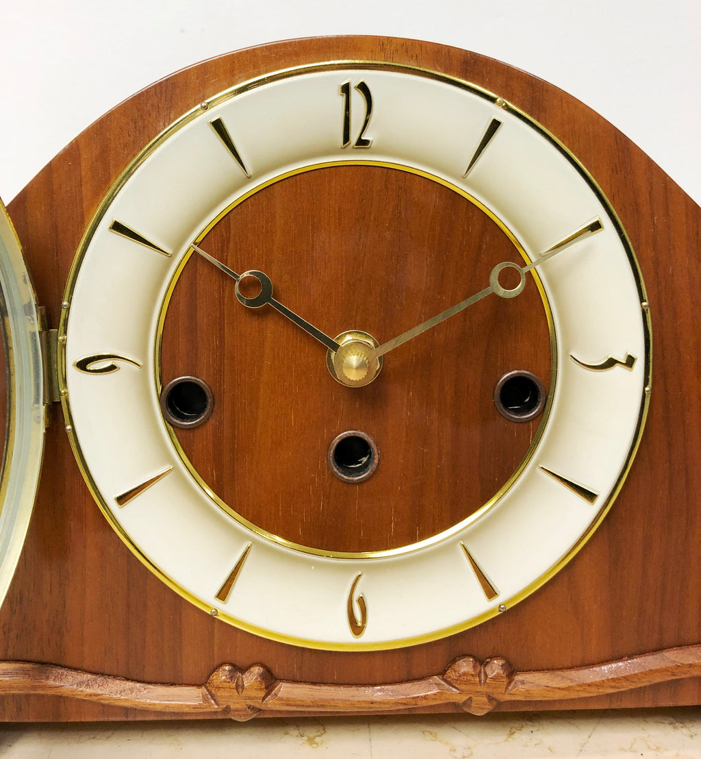Vintage Franz Hermle Westminster Battery Mantel Clock | eXibit collection
