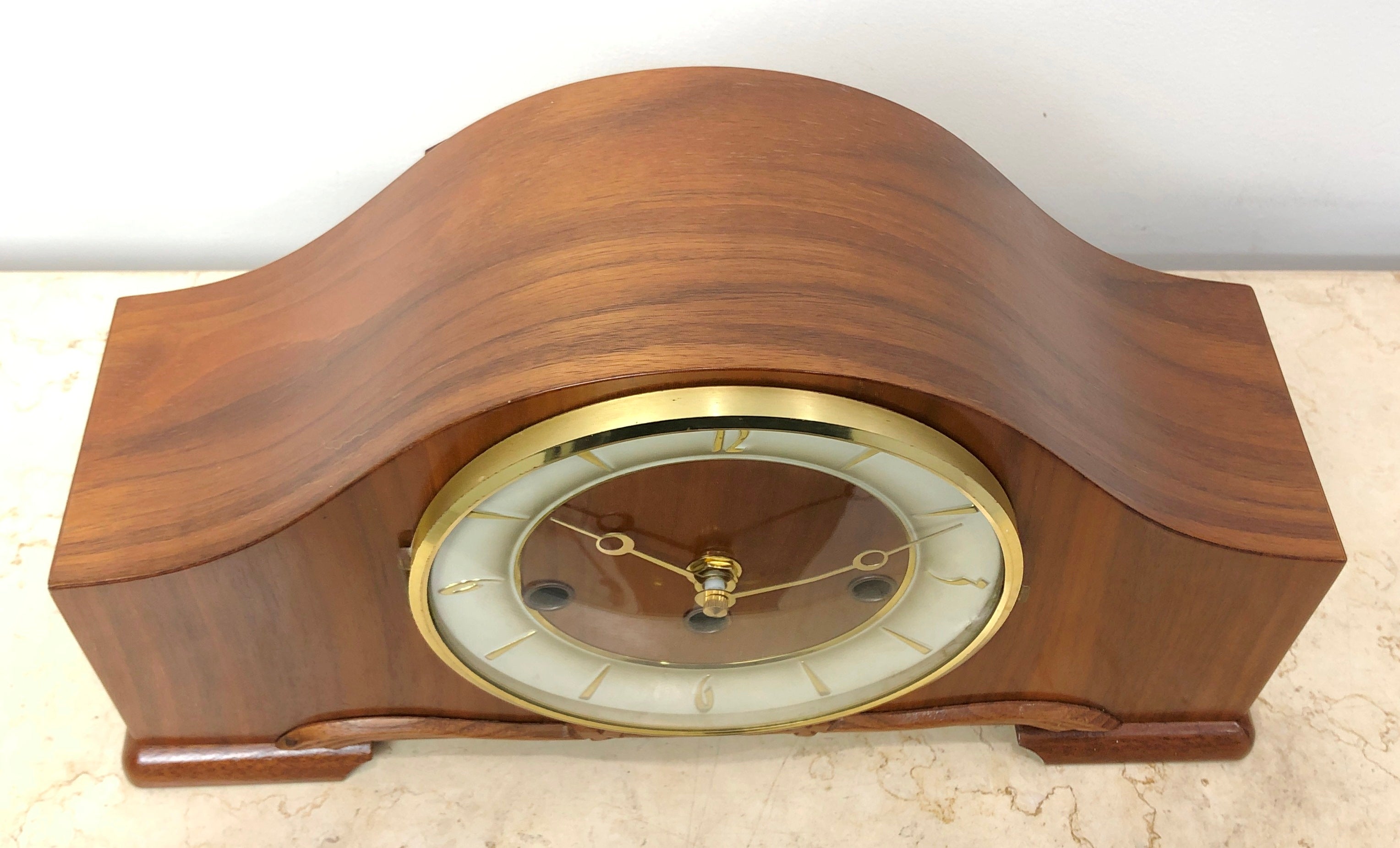 Vintage Franz Hermle Westminster Battery Mantel Clock | eXibit collection