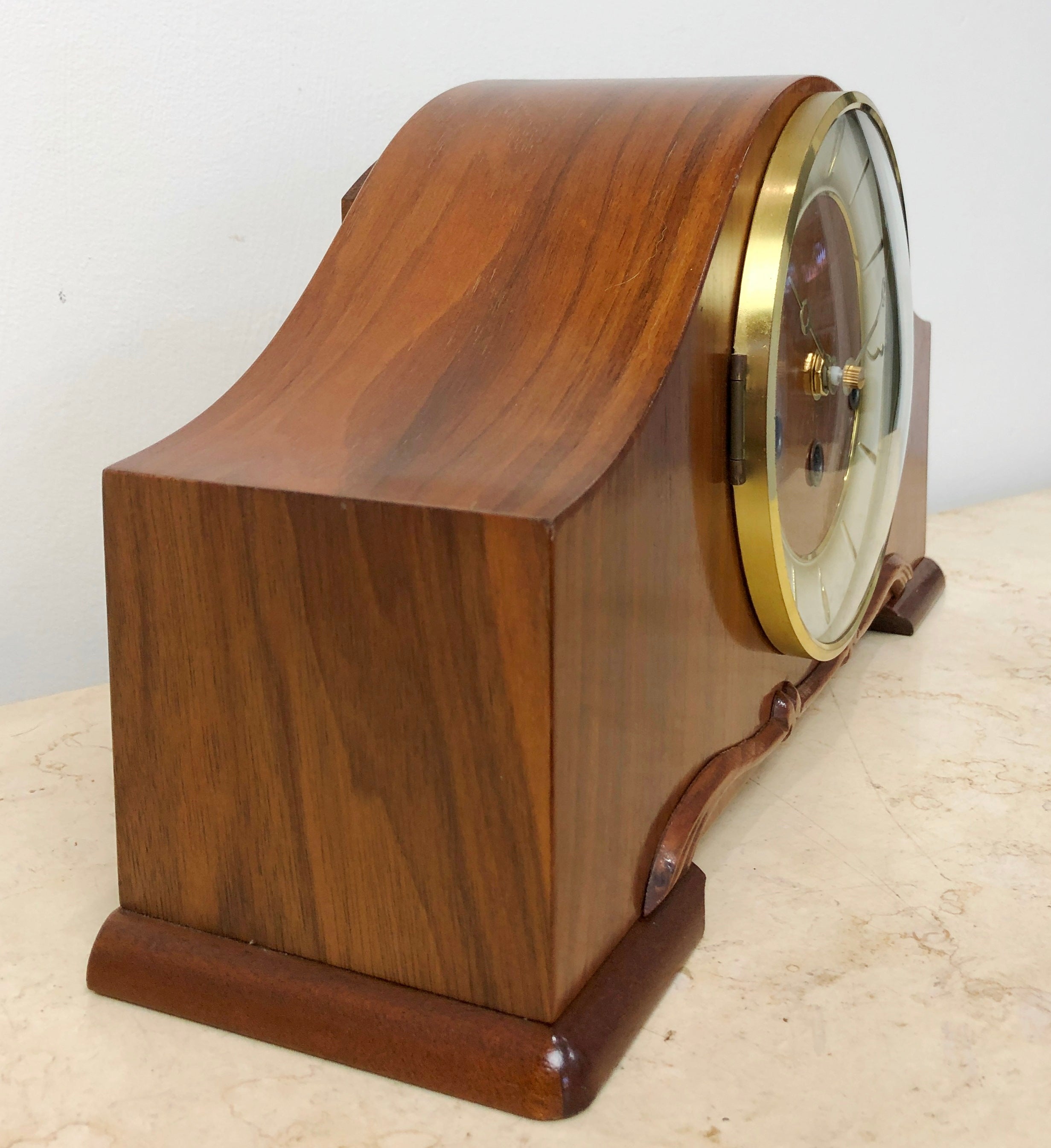Vintage Franz Hermle Westminster Battery Mantel Clock | eXibit collection
