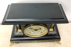 Antique Welch Hammer on Coil Chime Pendulum Mantel Clock  | eXibit collection