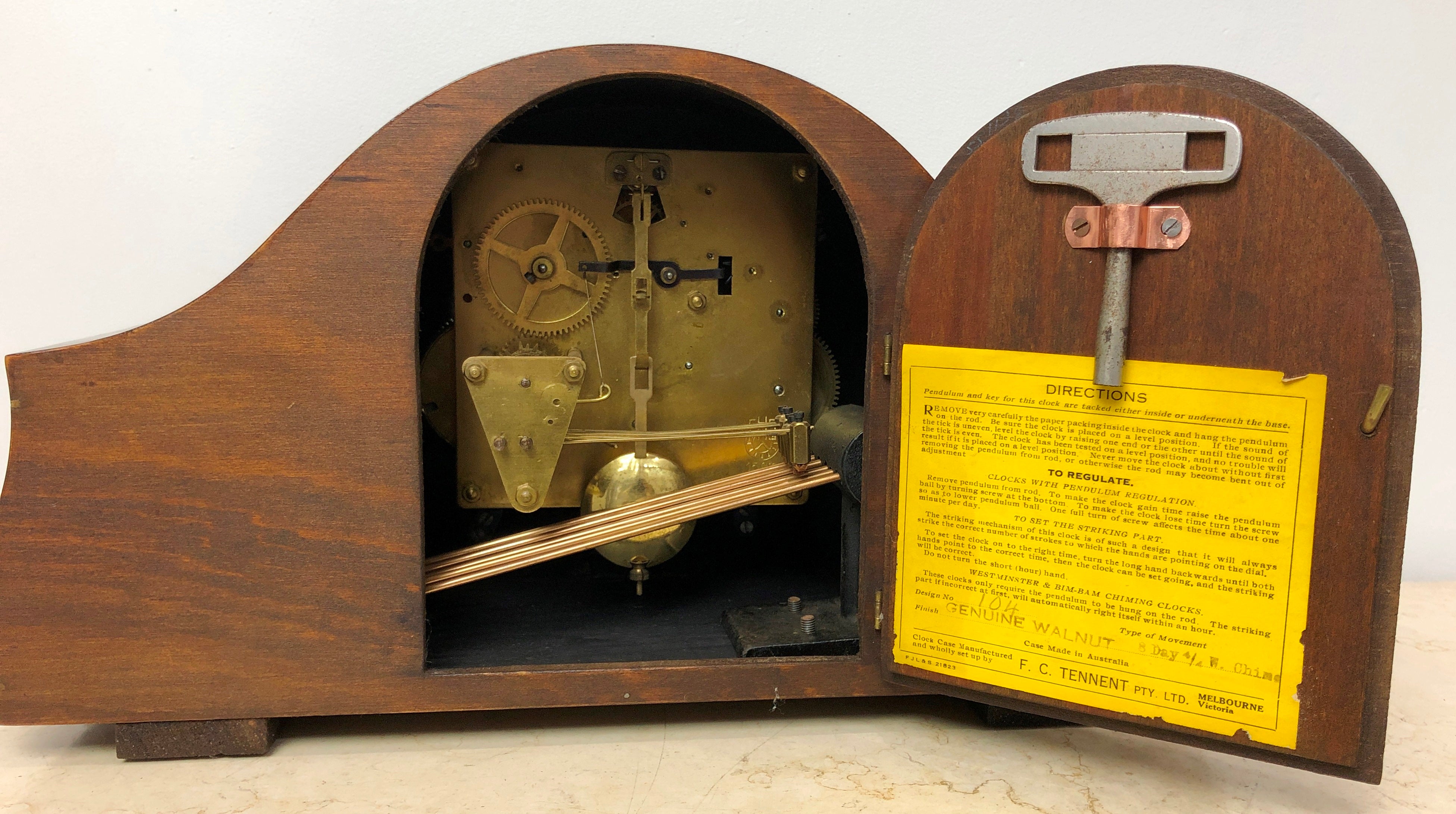 Vintage FHS Westminster Chime Mantel Clock | eXibit collection