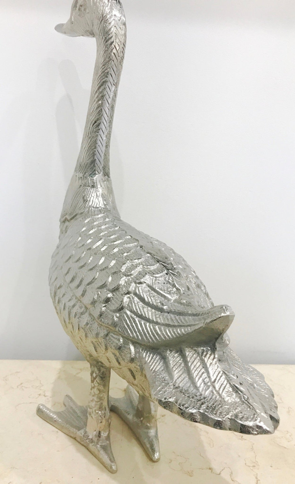 Vintage Sculptured Metal Swan | Adelaide Clocks