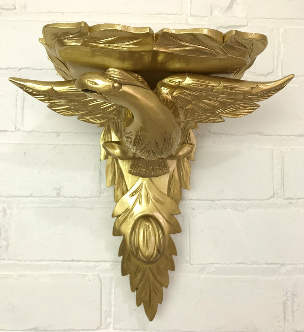 Wood Carved Eagle Wall Sconce | Adelaide Clocks