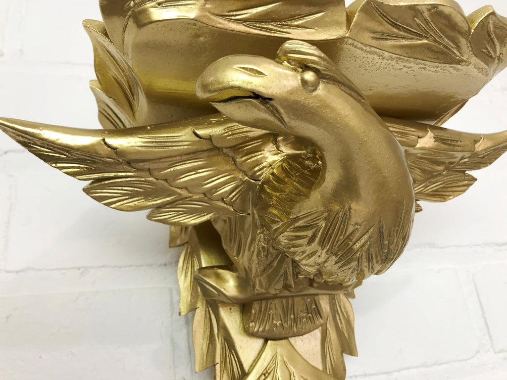 Wood Carved Eagle Wall Sconce | Adelaide Clocks
