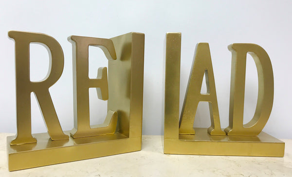Gold Wooden Bookcase Bookends | eXibit collection
