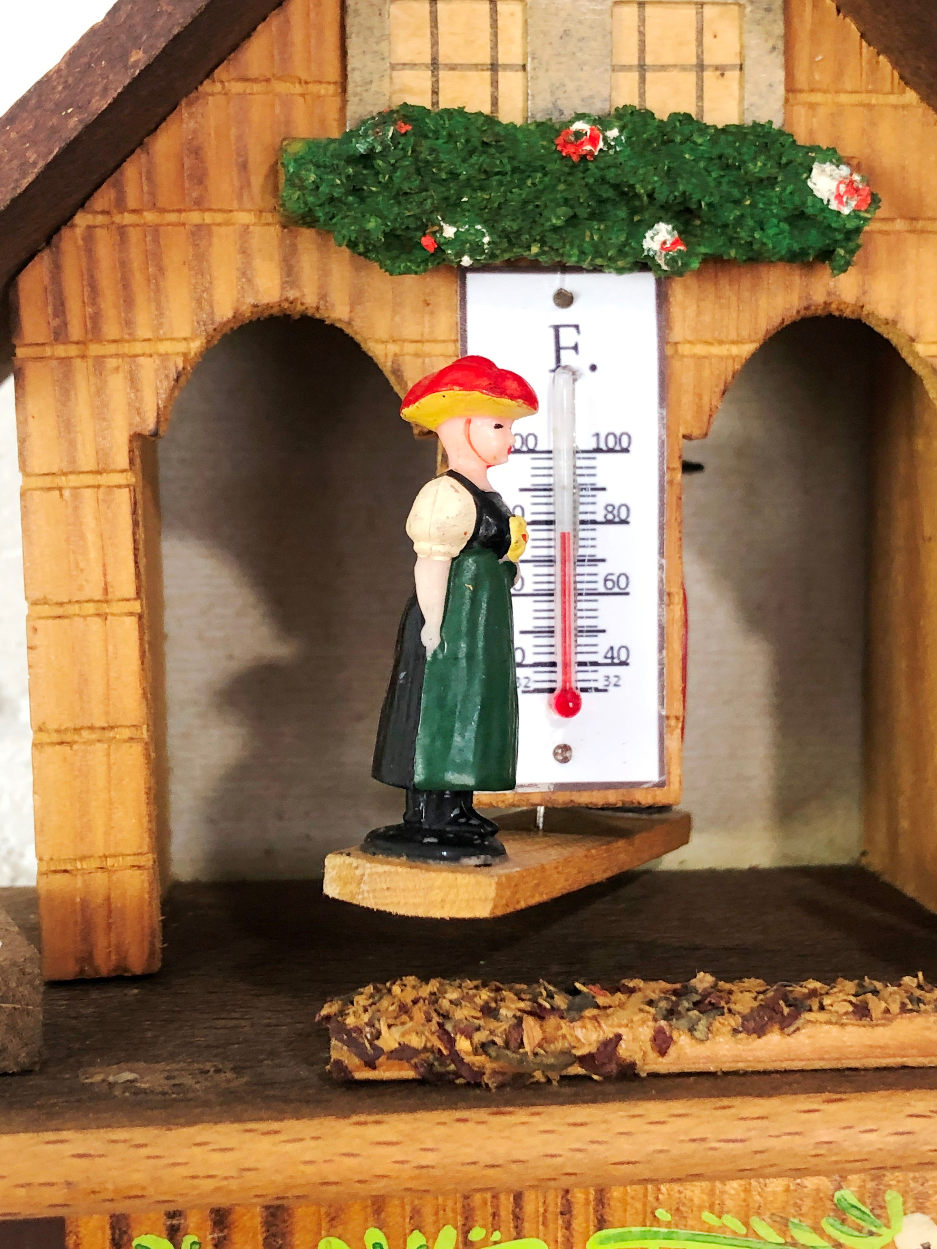 Vintage Original TOGGILI Weather House Thermometer Cuckoo Clock | eXibit collection