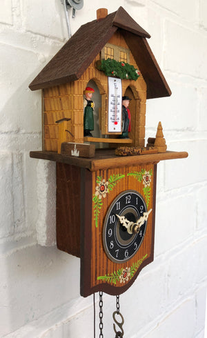 Vintage Original TOGGILI Weather House Thermometer Cuckoo Clock | eXibit collection