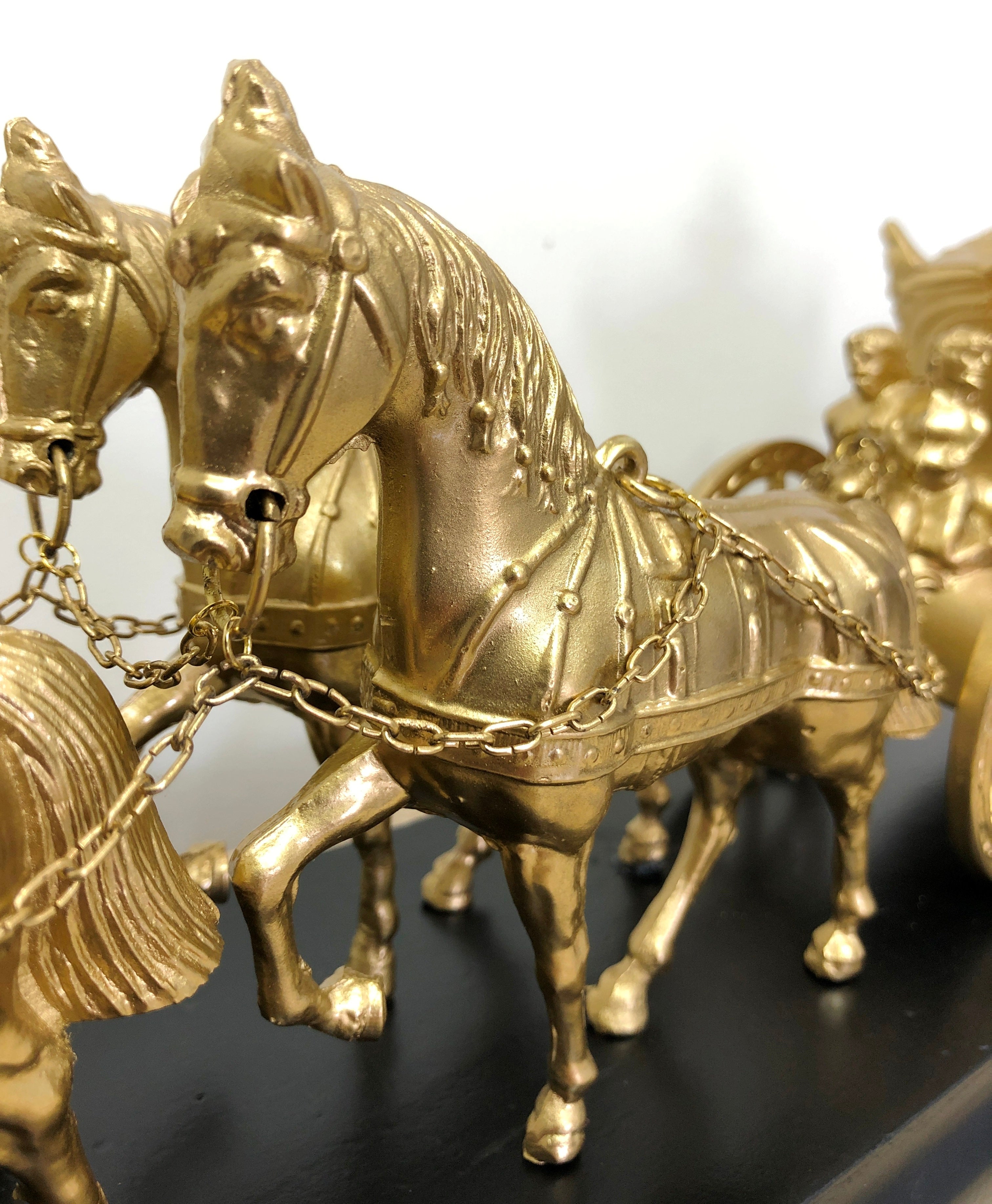 Vintage Brass Horse and Royal Carriage Mantel Clock | eXibit collection