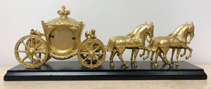 Vintage Brass Horse and Royal Carriage Mantel Clock | eXibit collection