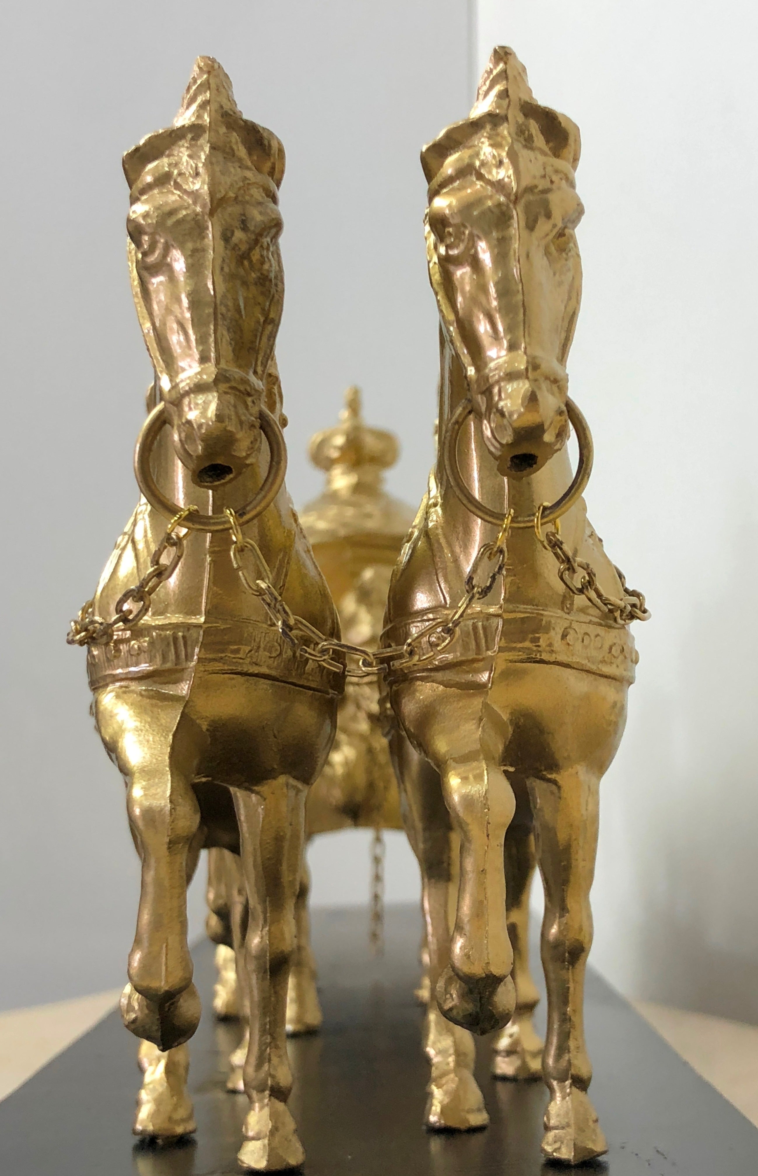 Vintage Brass Horse and Royal Carriage Mantel Clock | eXibit collection