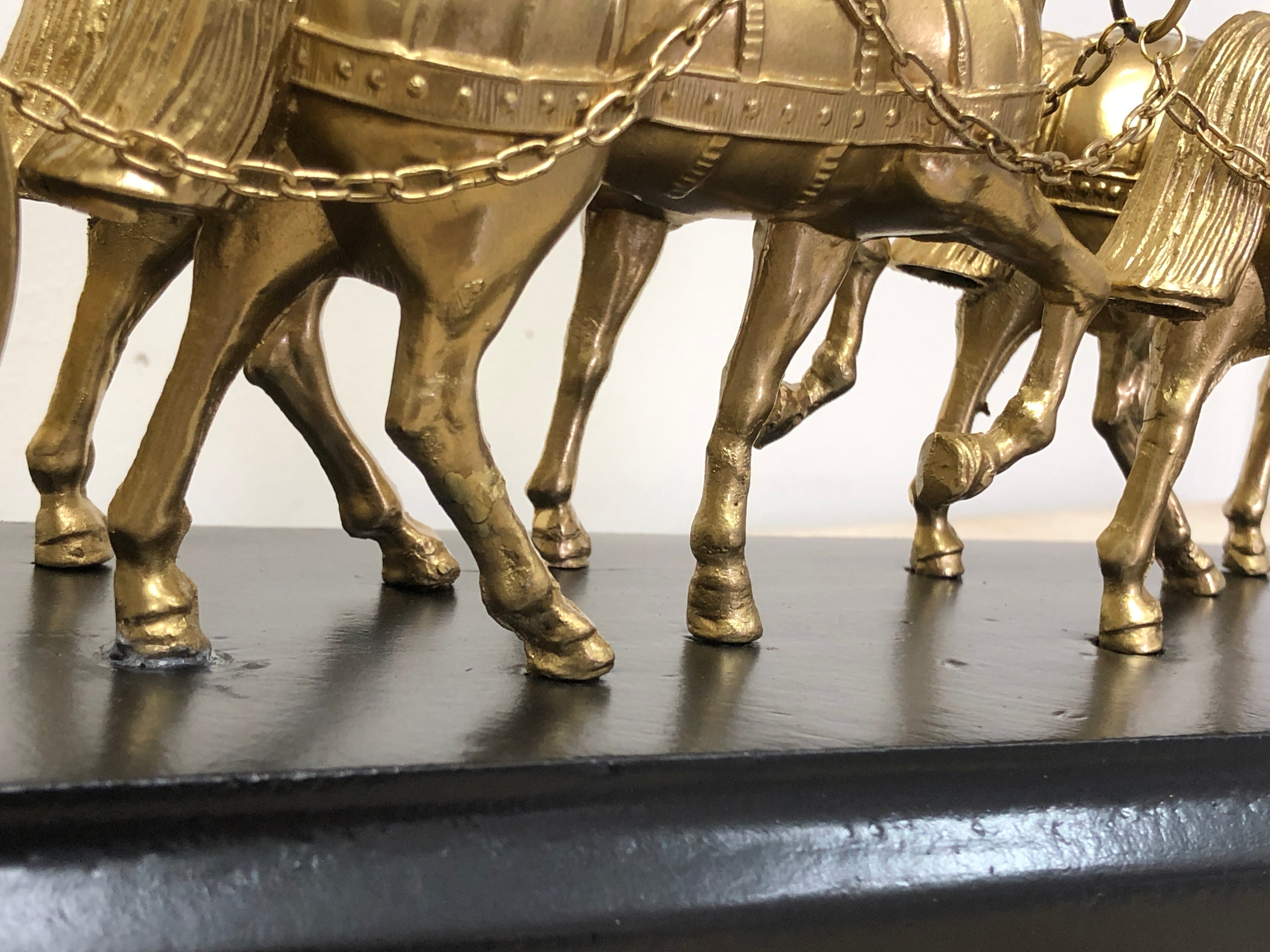 Vintage Brass Horse and Royal Carriage Mantel Clock | eXibit collection