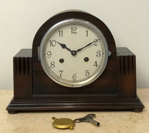 Vintage ART DECO Foreign Hammer on Coil Chime Mantel Clock | eXibit collection