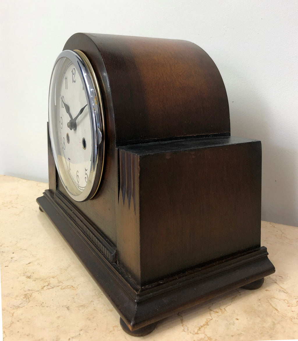 Vintage ART DECO Foreign Hammer on Coil Chime Mantel Clock | eXibit collection