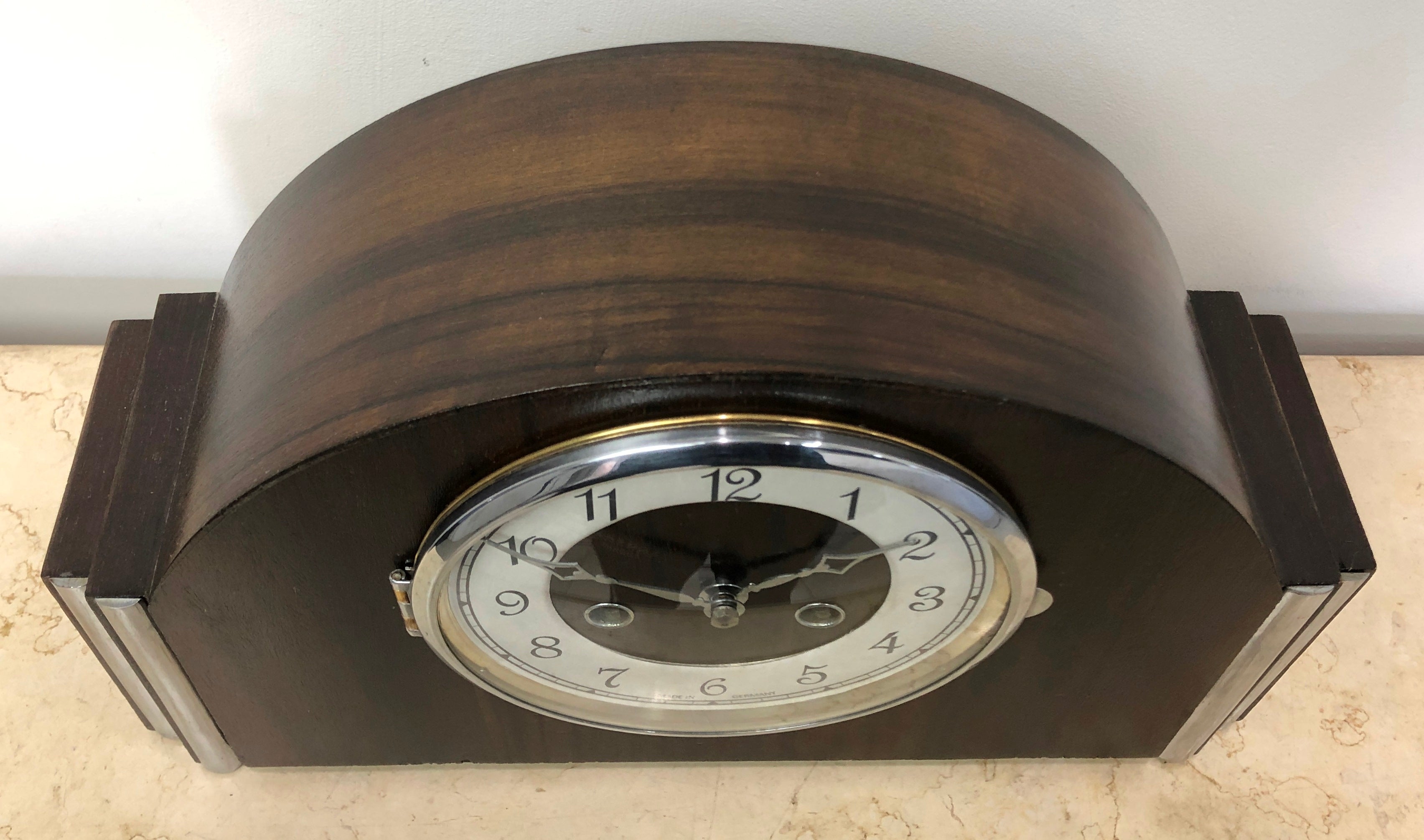 Vintage Hammer on Coil Chime German Mantel Clock | eXibit collection