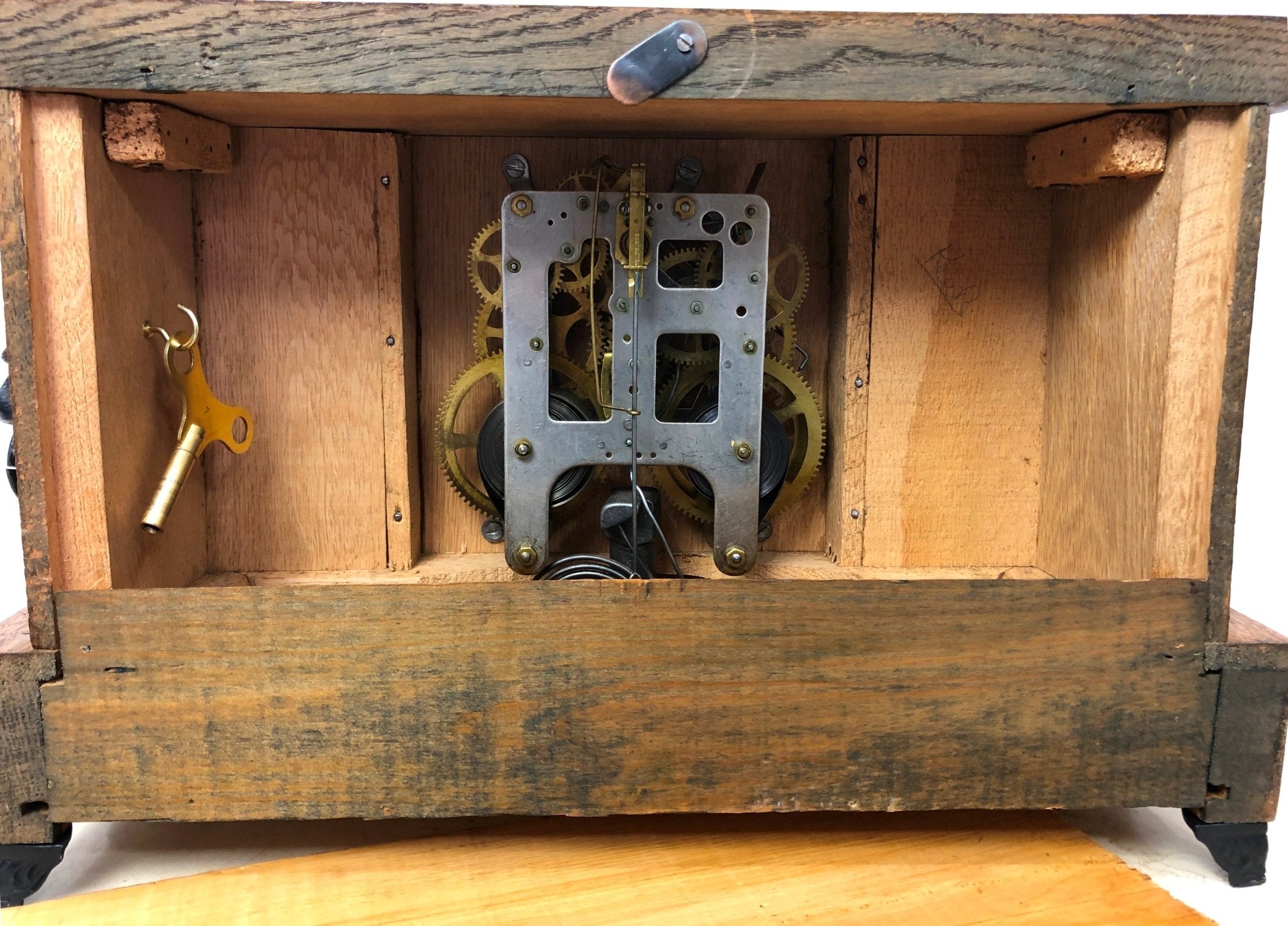 Antique GILBERT Hammer on Coil Chime U.S.A Mantel Clock | eXibit collection