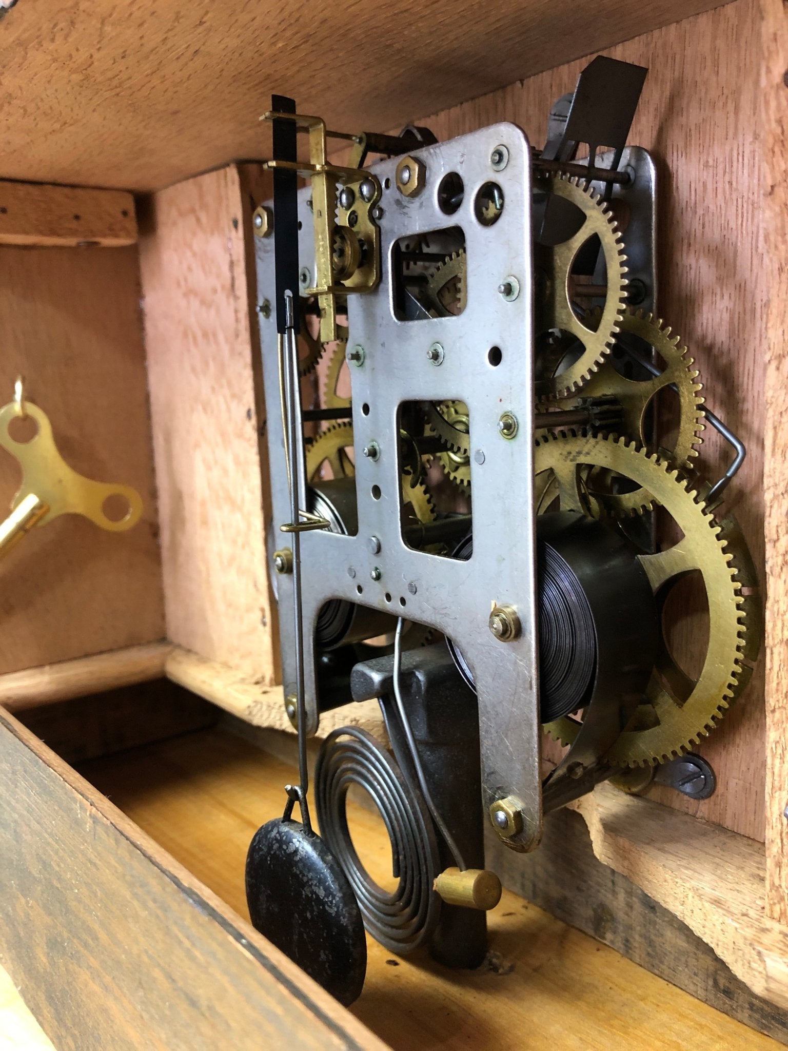 Antique GILBERT Hammer on Coil Chime U.S.A Mantel Clock | eXibit collection