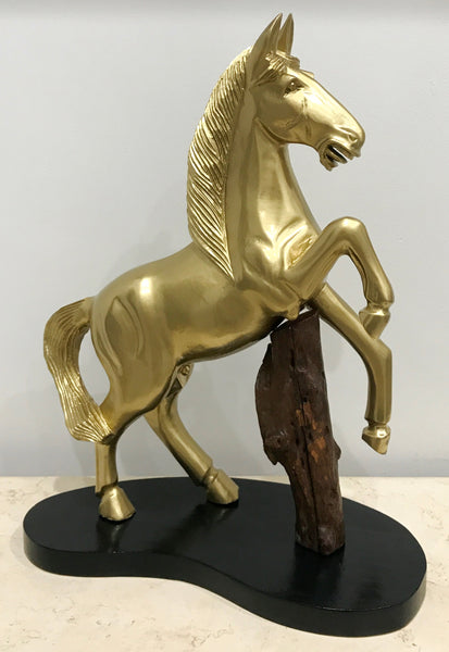 Vintage Wood Carved Stallion Horse Sculpture | eXibit collection