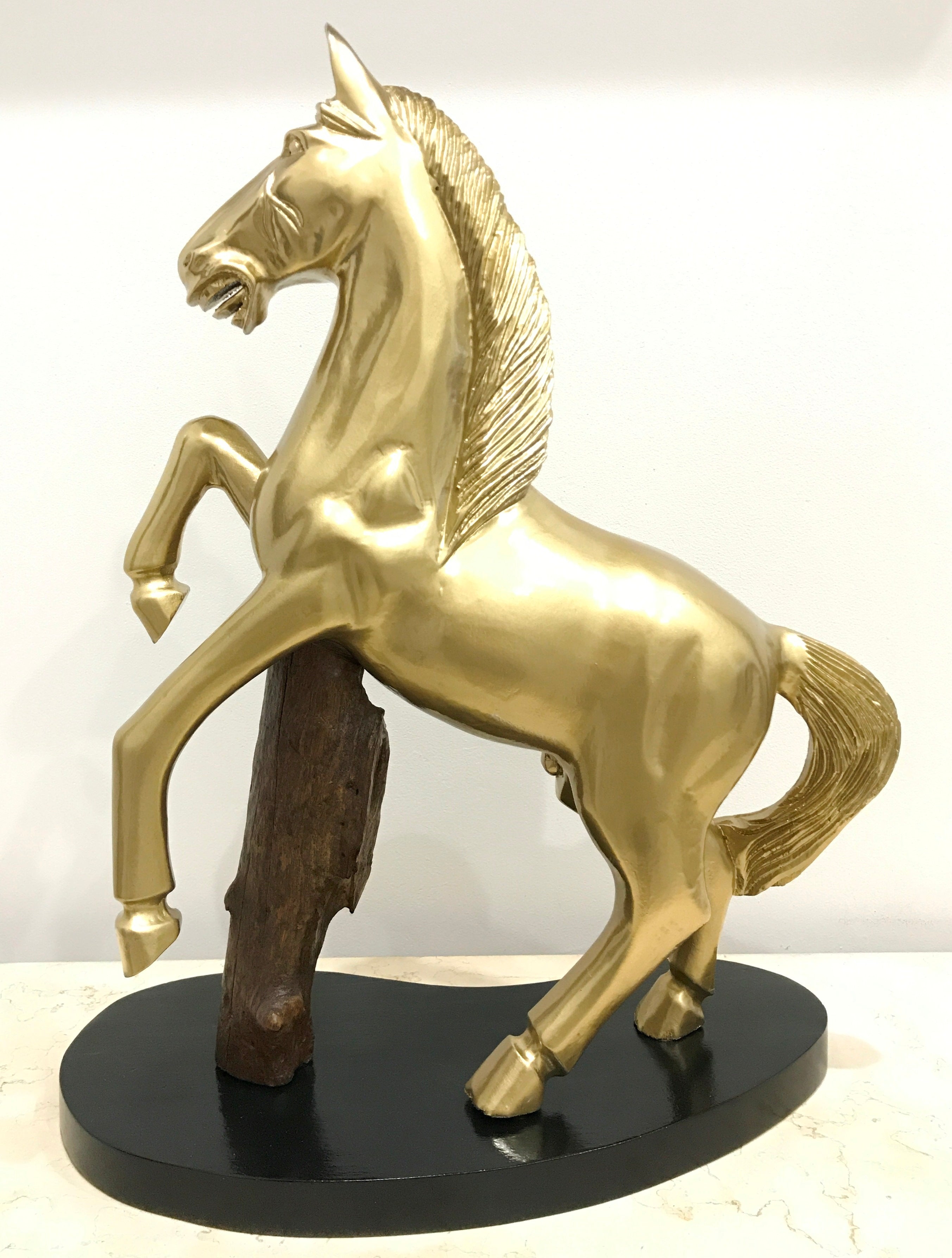 Vintage Wood Carved Stallion Horse Sculpture | eXibit collection