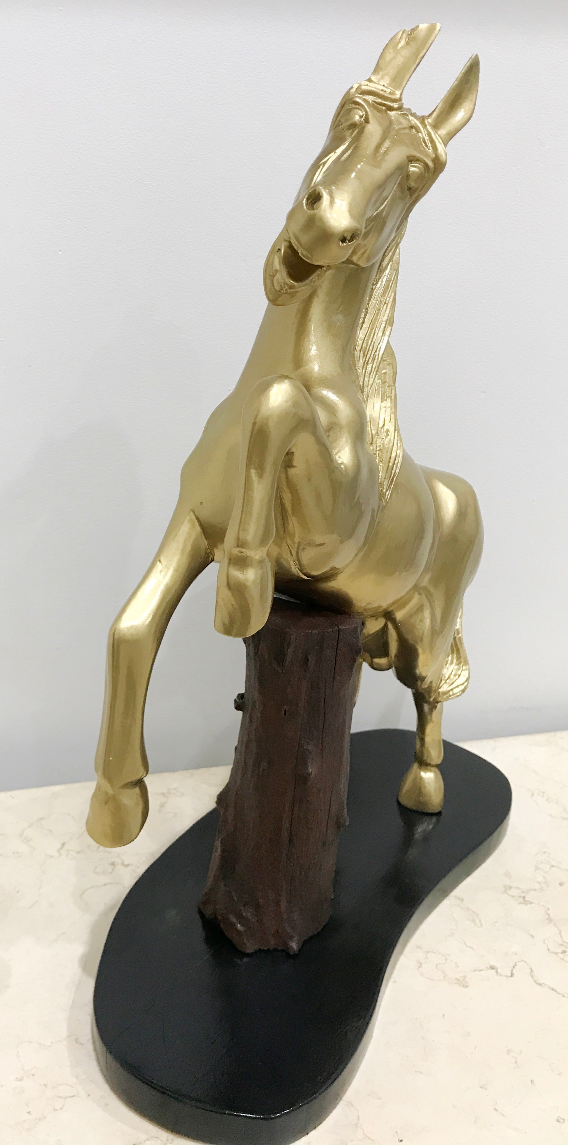 Vintage Hand Carved Wooden Stallion Horse Sculpture | eXibit collection