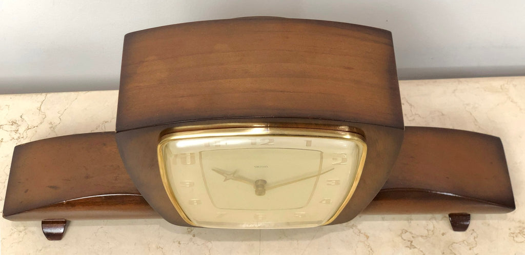 Vintage Smiths Great Britain Hammer on Coil Chime Mantel Clock | eXibit collection