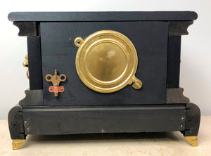 Antique Gilbert Hammer on Bell & Coil Chime Mantel Clock | eXibit collection