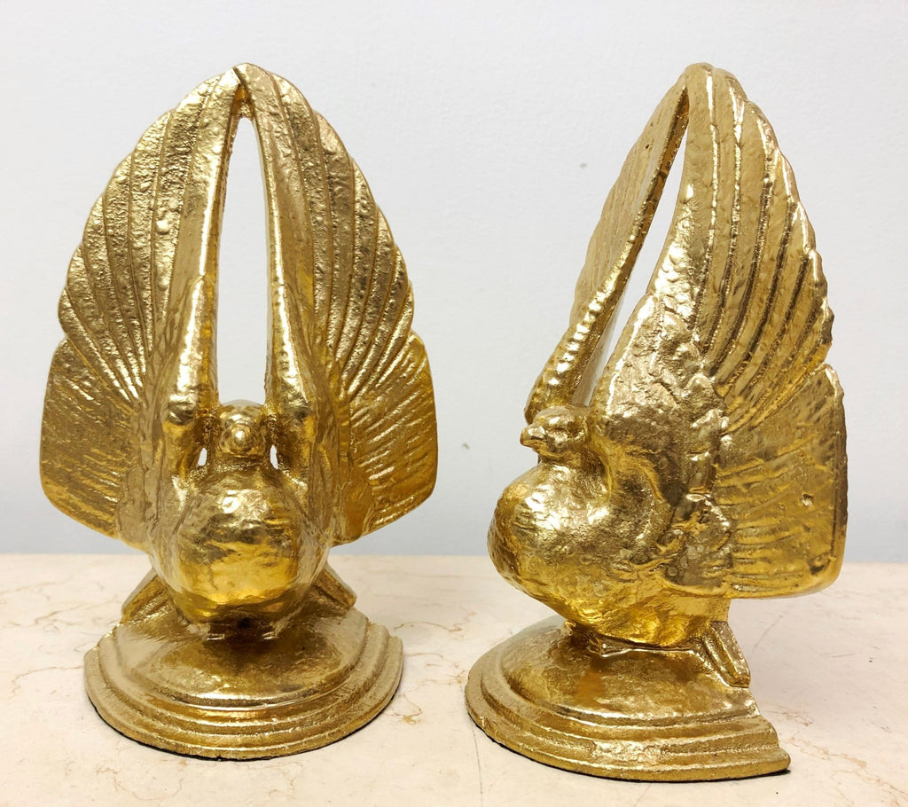 Vintage Original Birds Cast Iron DOVE Bookends | Adelaide Clocks