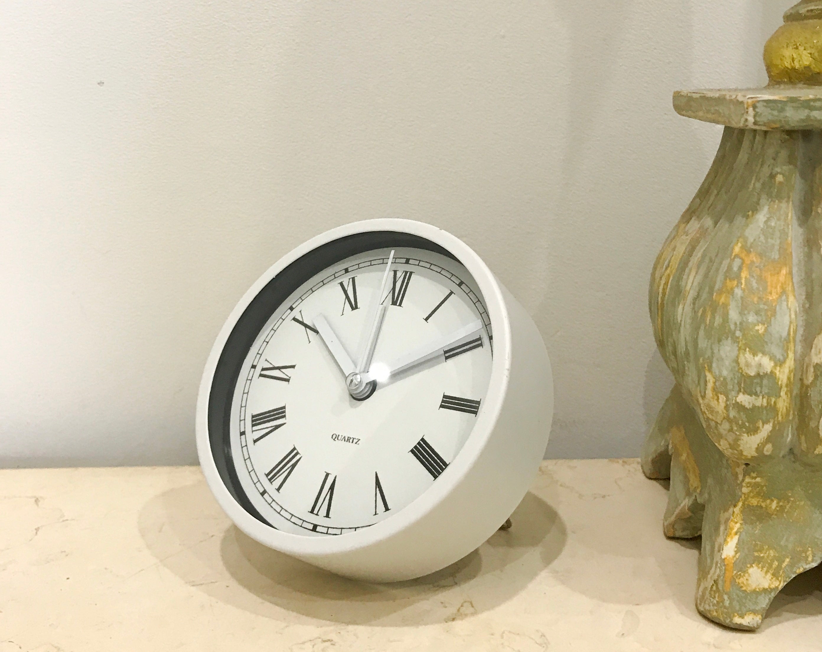 Alarm Desk Clock Modern Round Quartz | Adelaide Clocks