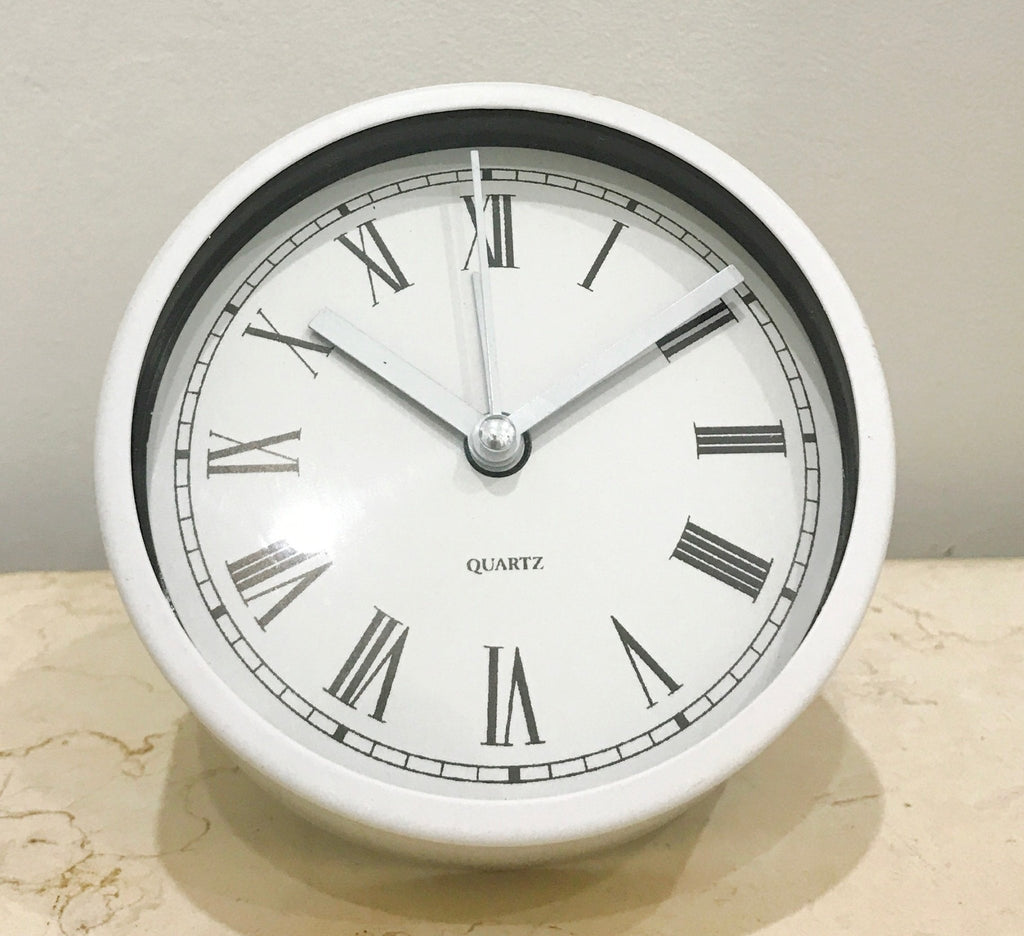 Alarm Desk Clock Modern Round Quartz | Adelaide Clocks