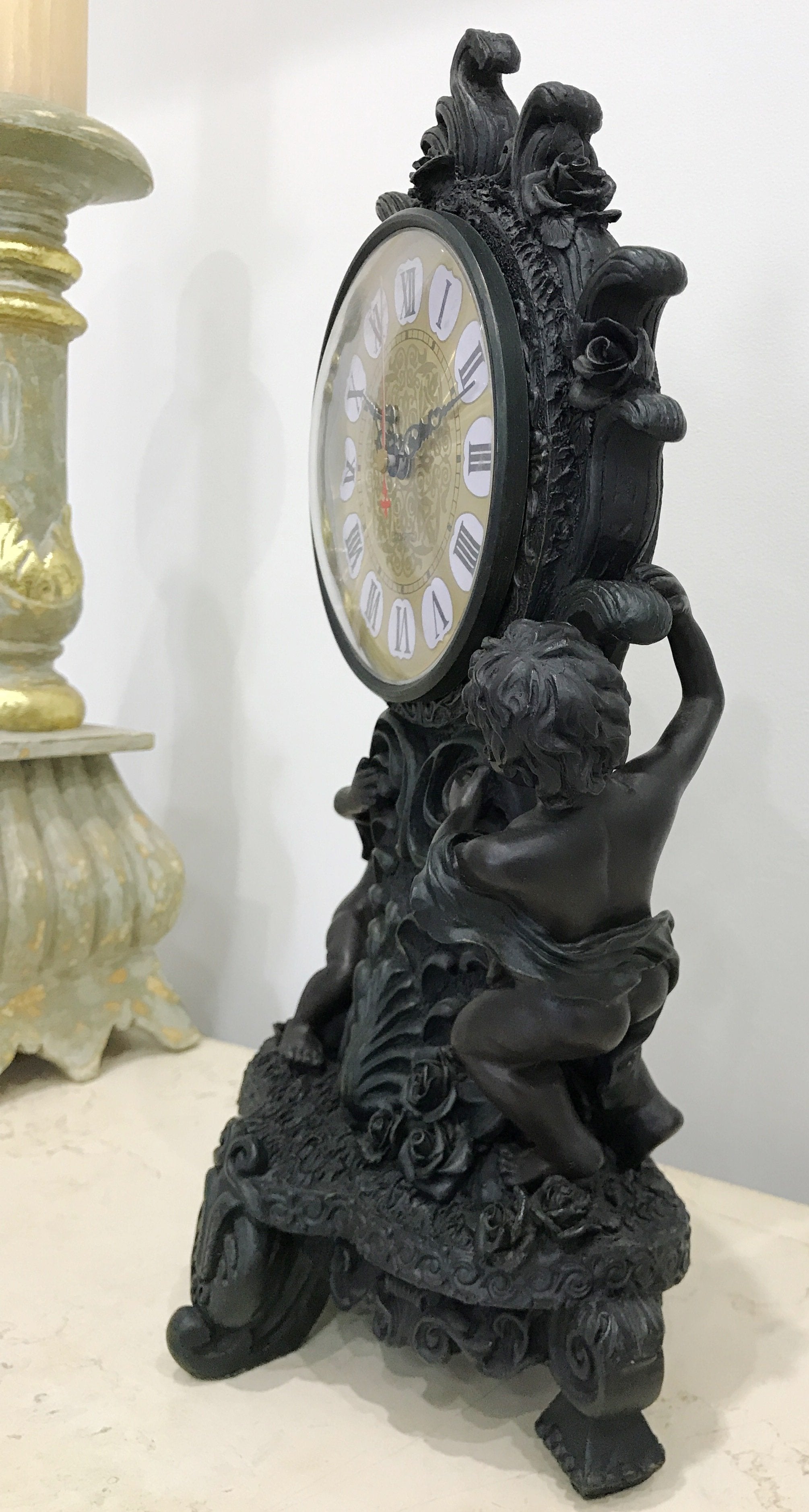 Vintage Baroque Style Quartz Mantel Clock | eXibit collection