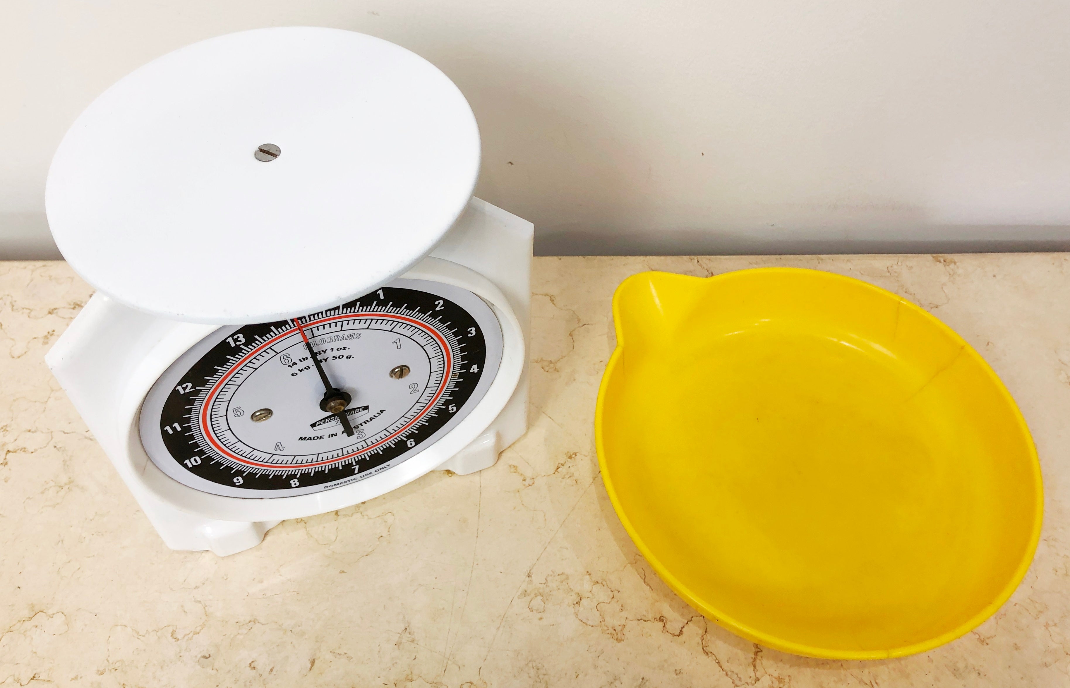 Original Vintage Persinware Metal Kitchen Scale | eXibit collection