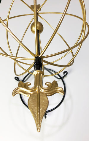 Vintage Cast Iron Astrolabe Globe Armillary Sphere with Arrow | eXibit collection