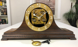 Vintage FMS Napoleon German Chime Skeleton Mantel Clock | eXibit collection