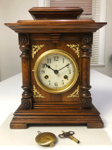 Antique JUNGHANS Hammer on Coil Chime Mantel Clock | eXibit collection