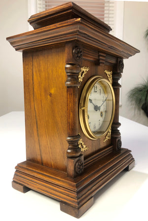 Antique JUNGHANS Hammer on Coil Chime Mantel Clock | eXibit collection