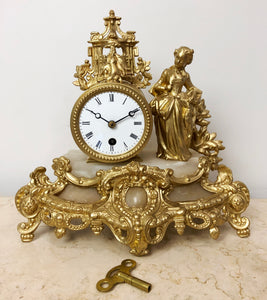 Antique Original Ormolu Spelter French Pendulum Clock | eXibit collection