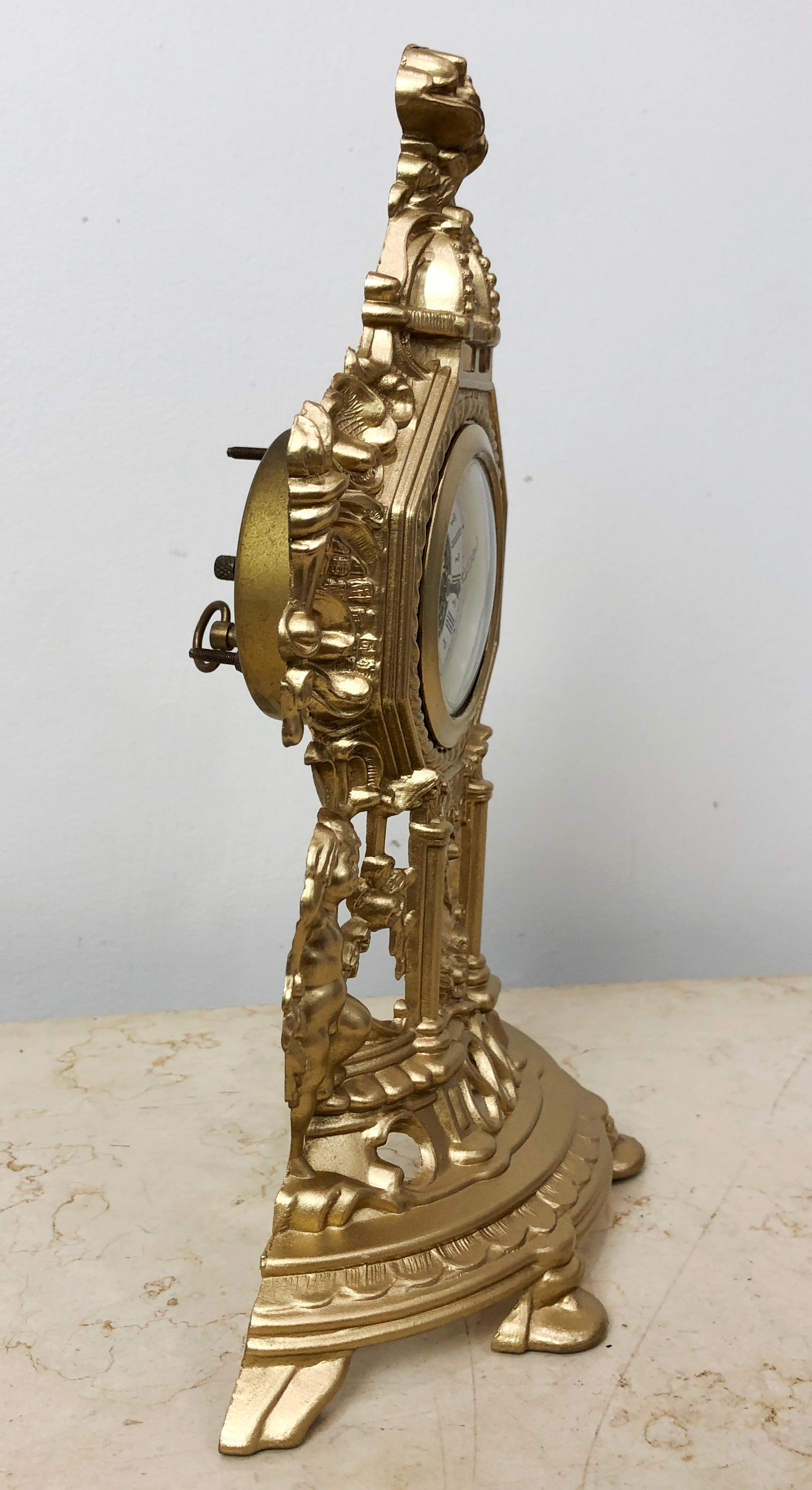 Vintage Original Brass GERMAN Wind-up GADA Mantel Clock | eXibit collection