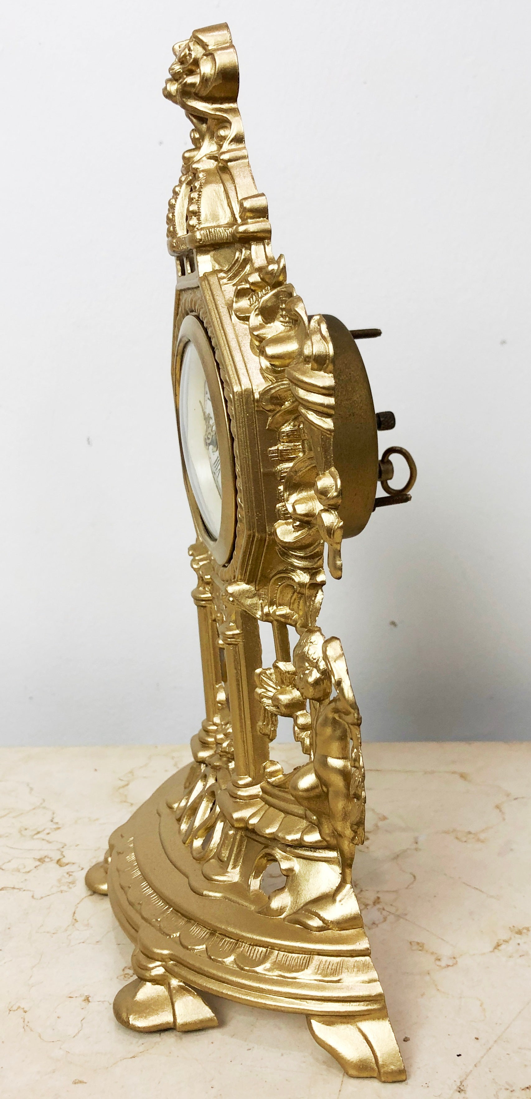 Vintage Original Brass GERMAN Wind-up GADA Mantel Clock | eXibit collection