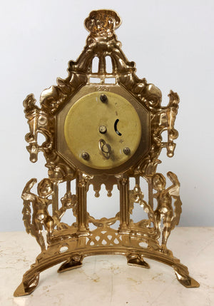 Vintage Original Brass GERMAN Wind-up GADA Mantel Clock | eXibit collection