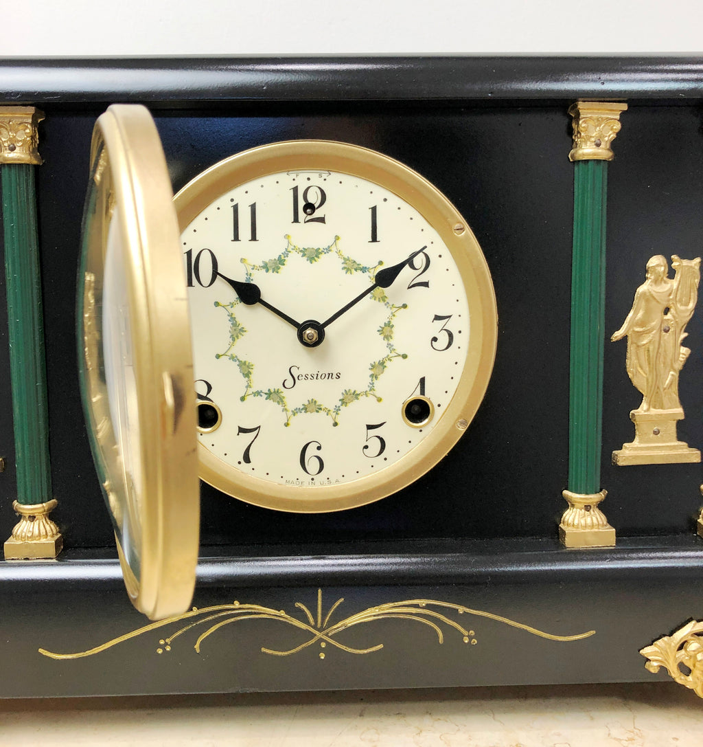 Antique Sessions Hammer on Coil Chime Mantel Clock | Adelaide Clocks