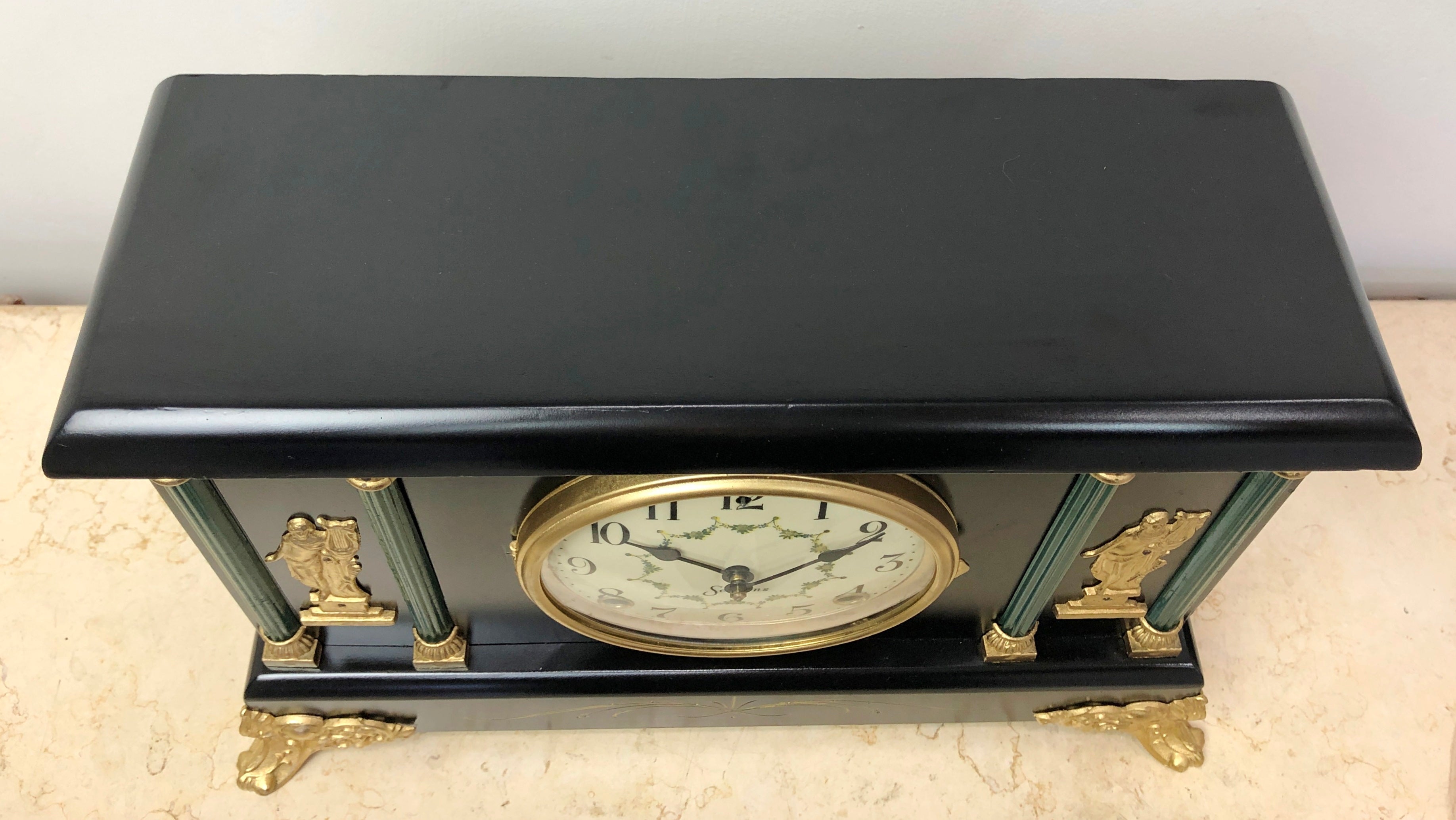 Antique Sessions Hammer on Coil Chime Mantel Clock | Adelaide Clocks