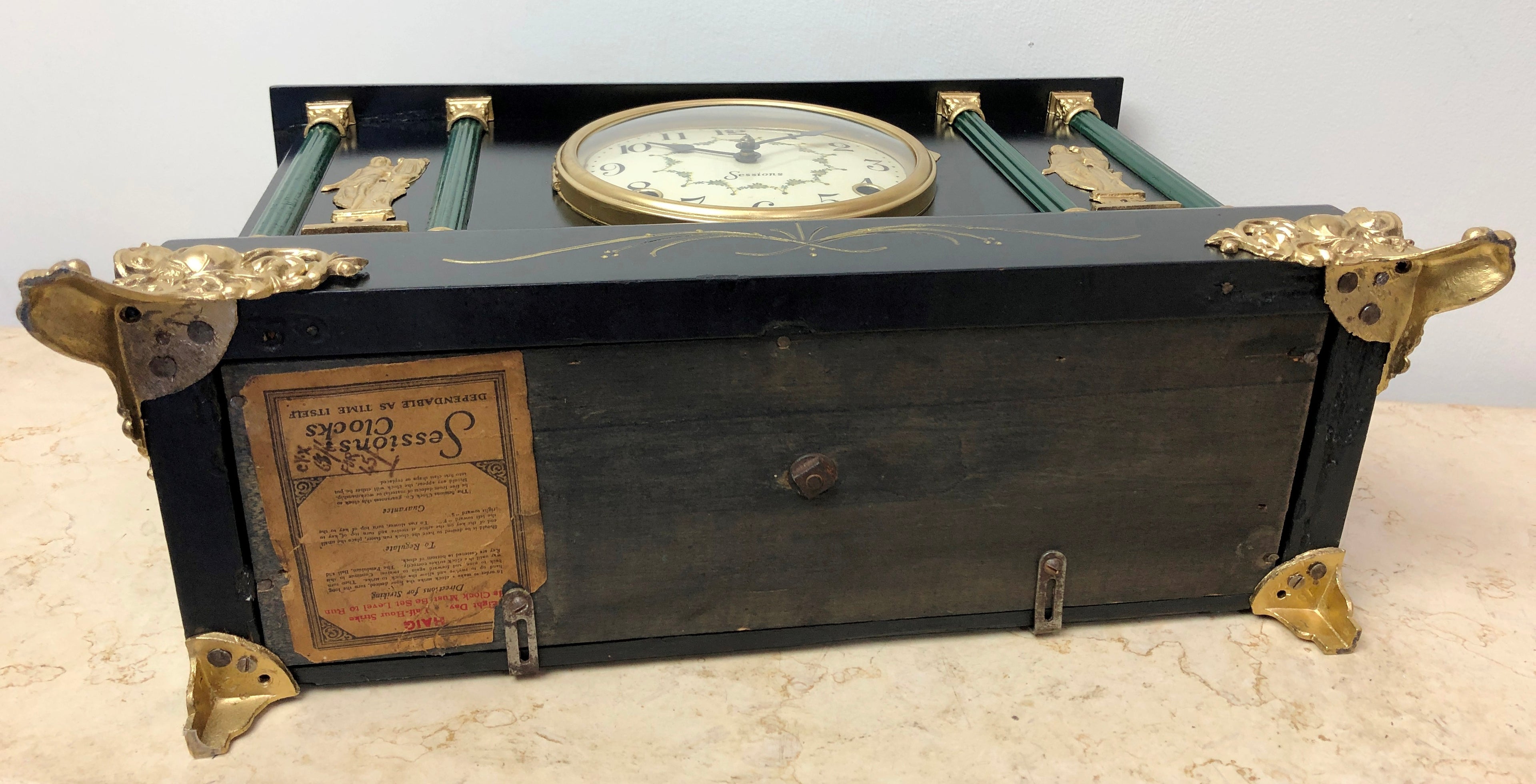 Antique Sessions Hammer on Coil Chime Mantel Clock | Adelaide Clocks