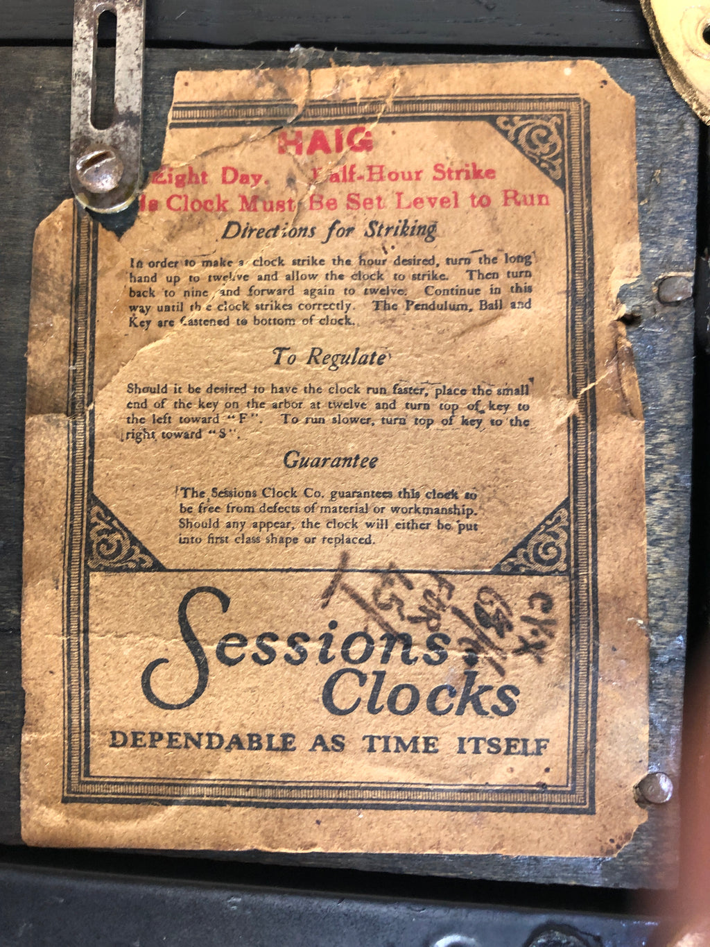 Antique Sessions Hammer on Coil Chime Mantel Clock | Adelaide Clocks