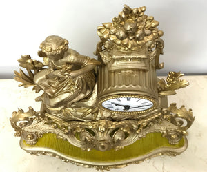 Antique Figural Spelter Mantel Clock | eXibit collection