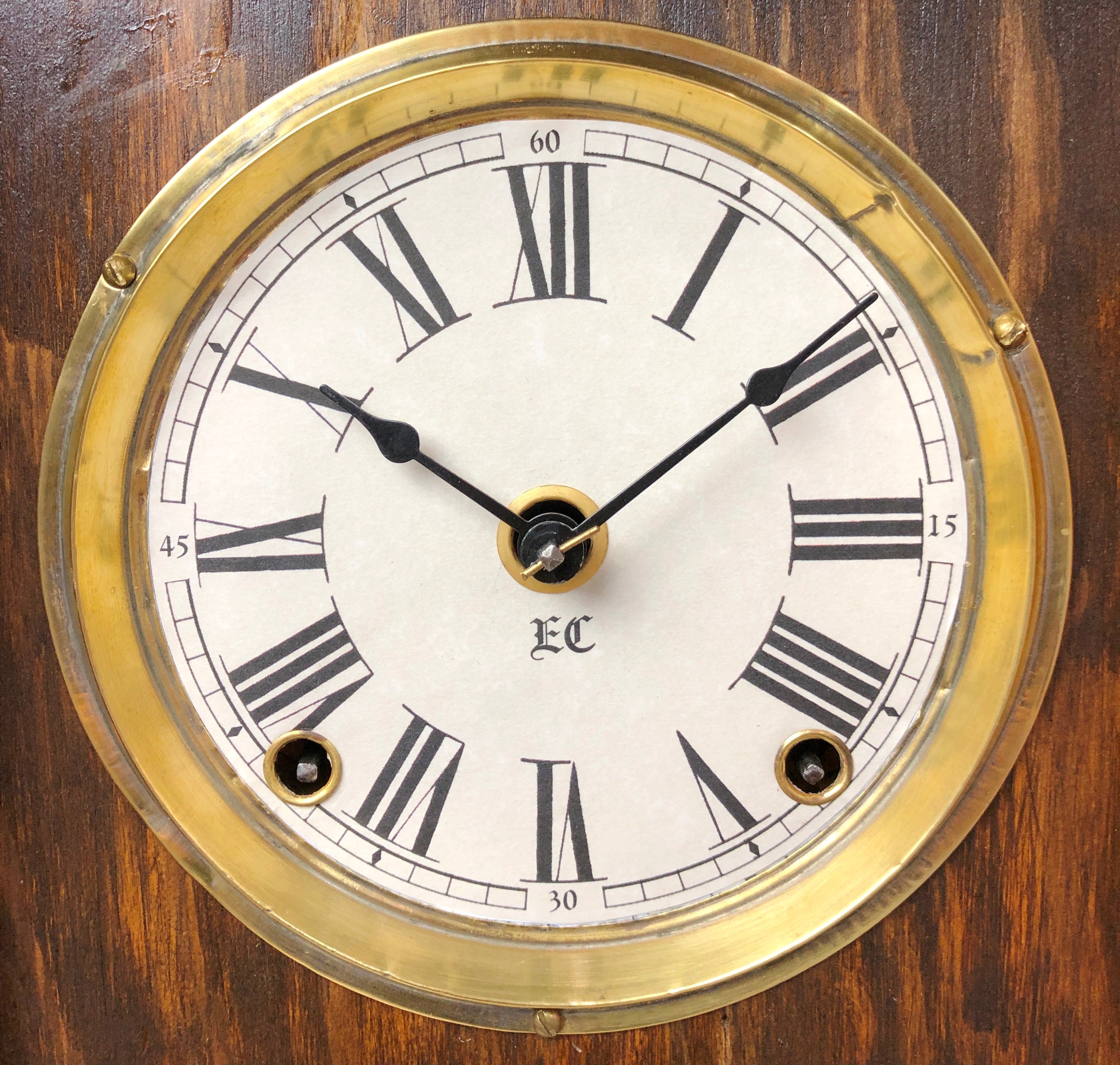 Antique Hammer on Bell Chime Wooden Mantel Clock | eXibit collection