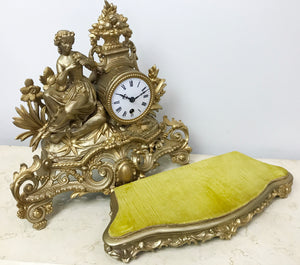 Antique Figural Spelter Mantel Clock | eXibit collection